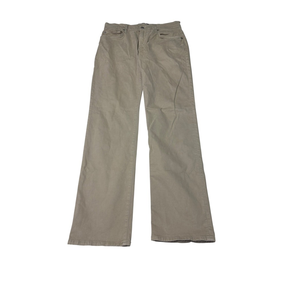 7 For All Mankind Luxe Performance The Straight Khaki Pants Tan Mens 30 x 32